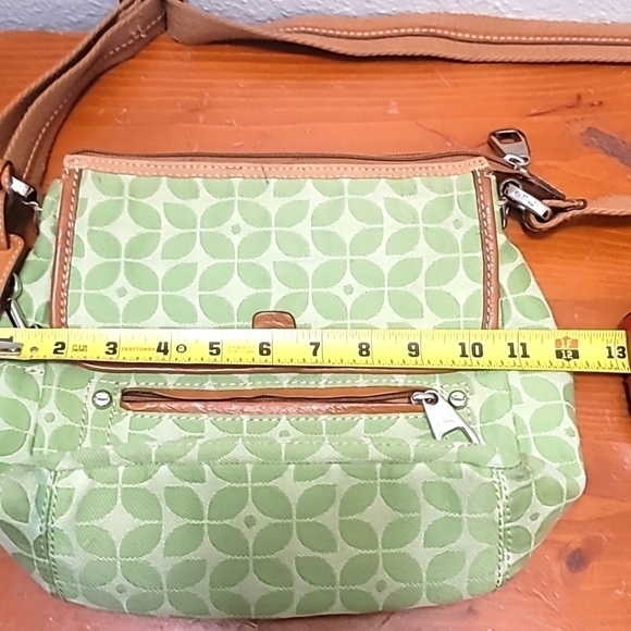 FOSSIL MARLOW CAMERA STYLE GREEN SIGNATURE CROSSBODY TOTE SHOULDER MEDIUM BAG - Picture 12 of 16